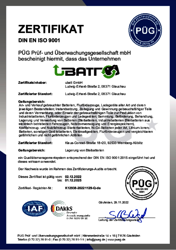 Zertifikat ISO 9001